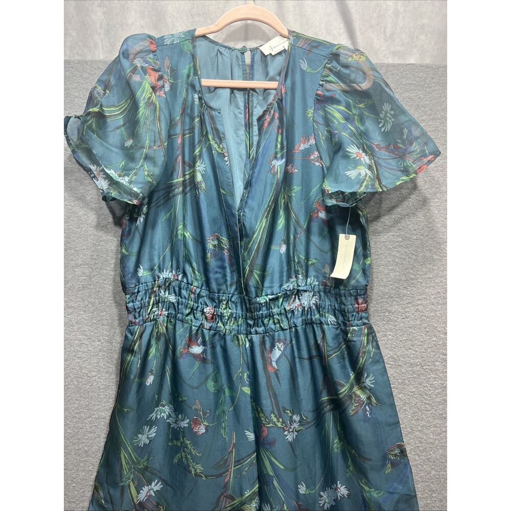 NWT Anthropologie Teal Floral Jumpsuit - Picture 5 of 16